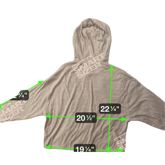 Chaser Oatmeal Hooded Pullover Crop Top With Drawstring Hem Large - Picture 2 of 10